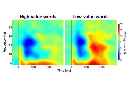 data of high-value and low-value words shows as a heat map